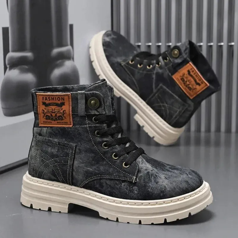 Stone Washed Denim Boots