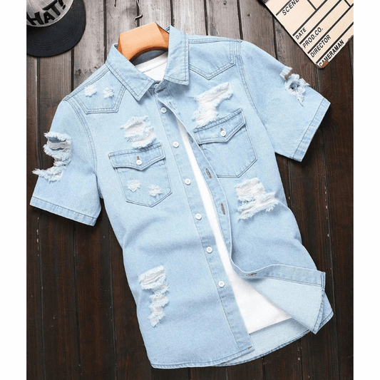Distressed Denim Shirt