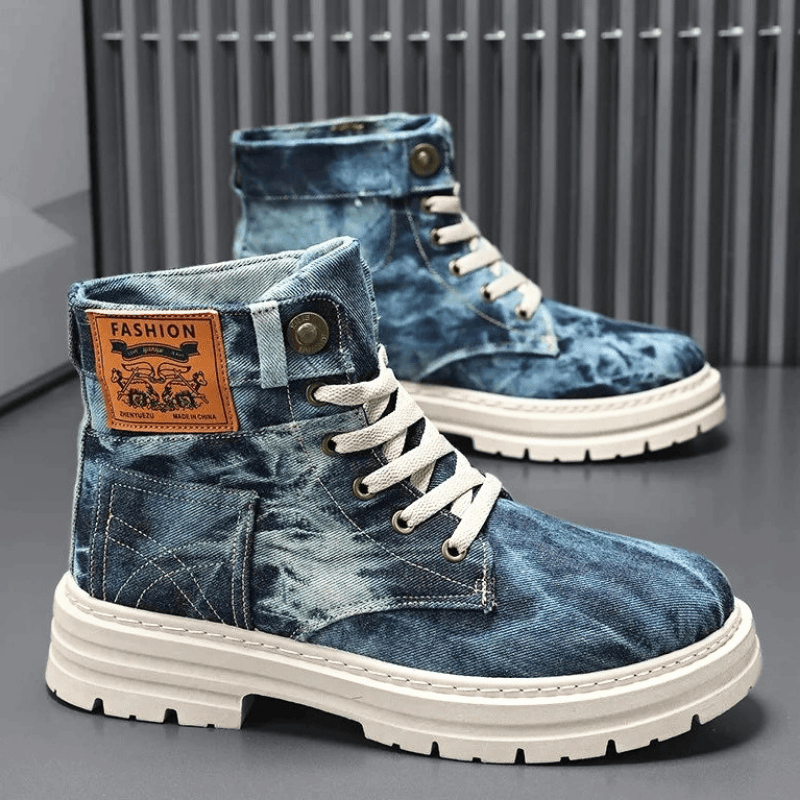 Stone Washed Denim Boots