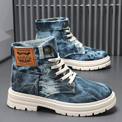 Stone Washed Denim Boots