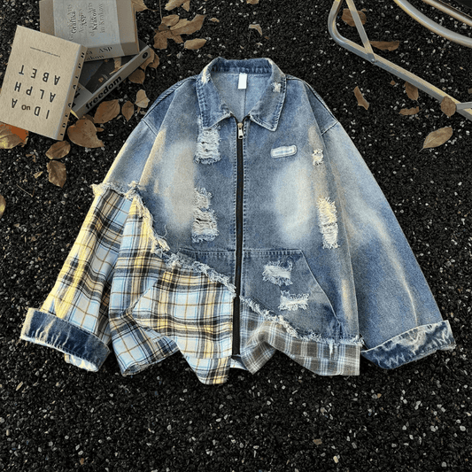 Distressed Patchwork Jacket