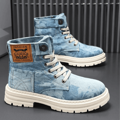 Stone Washed Denim Boots