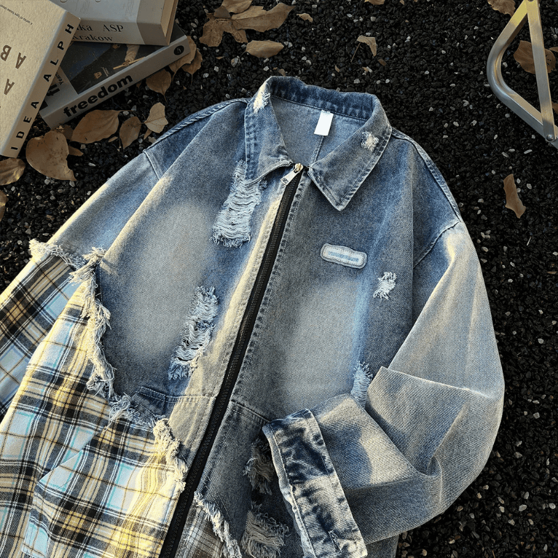 Distressed Patchwork Jacket