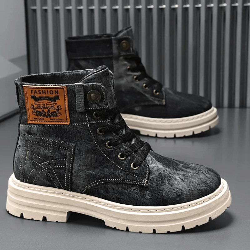Stone Washed Denim Boots