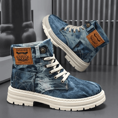 Stone Washed Denim Boots