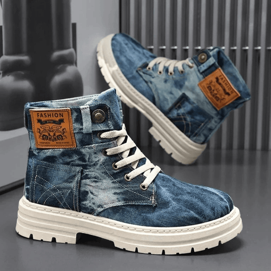 Stone Washed Denim Boots