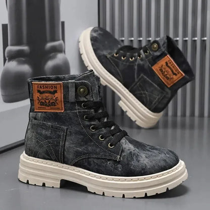 Stone Washed Denim Boots