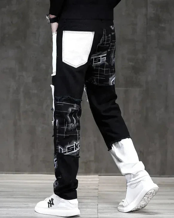 Patchwork Denim Jeans
