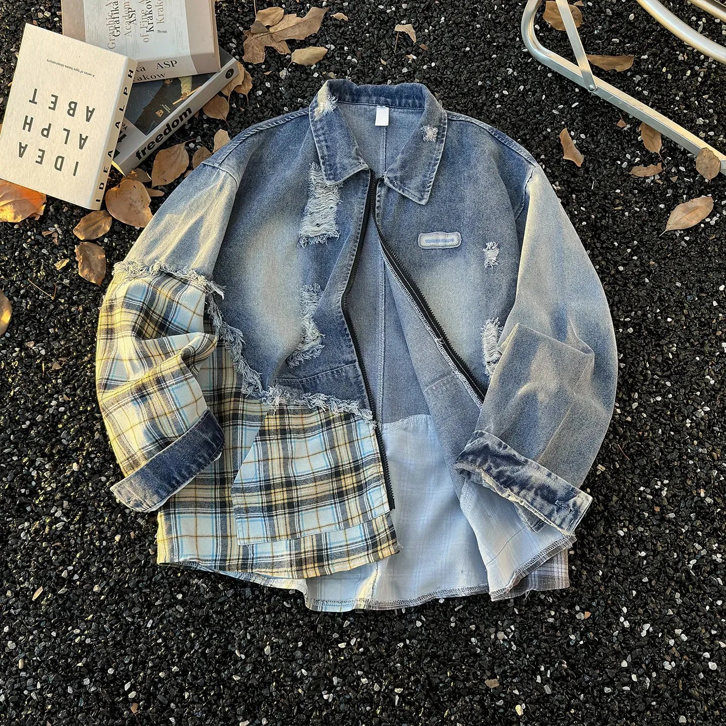 Distressed Patchwork Jacket