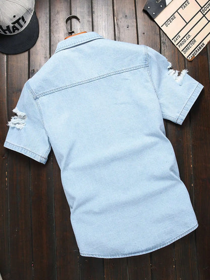 Distressed Denim Shirt