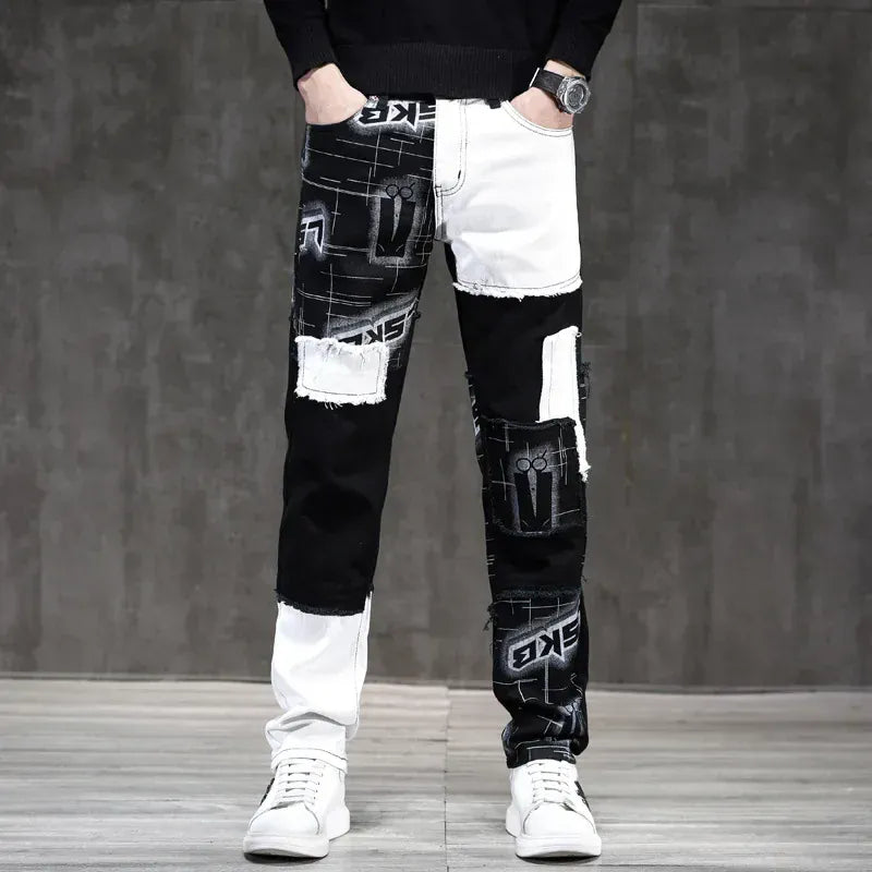 Patchwork Denim Jeans