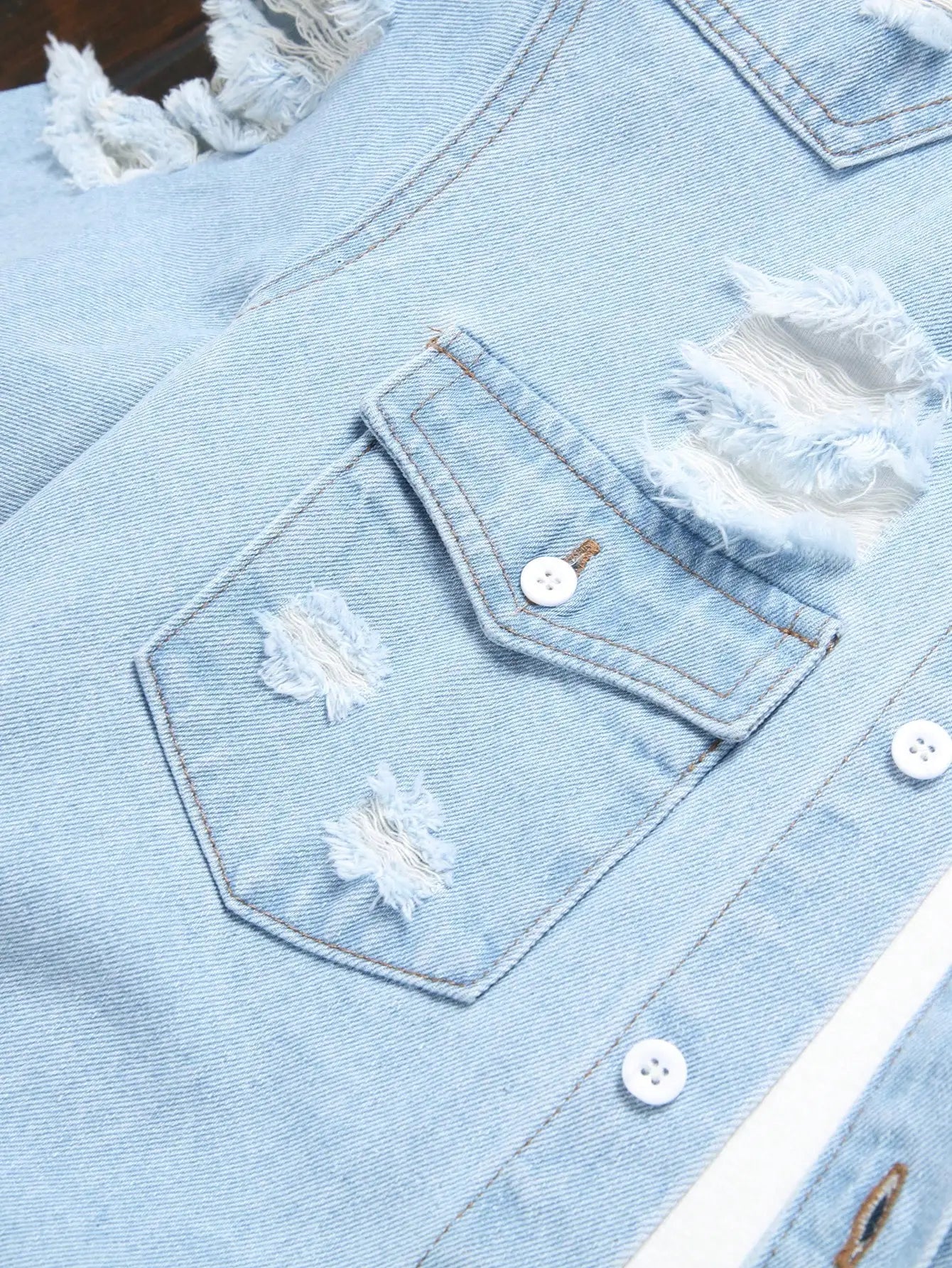 Distressed Denim Shirt